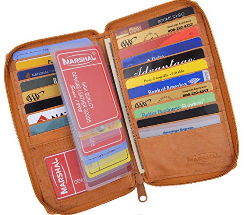 Genuine Leather Zipper Tall Bifold Business Credit Card Case & ID Holder Wallet2