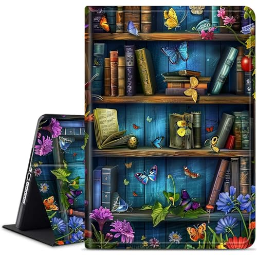 Dikoer for Samsung Galaxy Tab E 9.6 Inch 2015 (SM-T560/T561/T565/T567) Kickstand Case, PU Leather Multiple Viewing Angles Stand Smart Cover for Galaxy Tab E 2015, Blue Book Butterfly