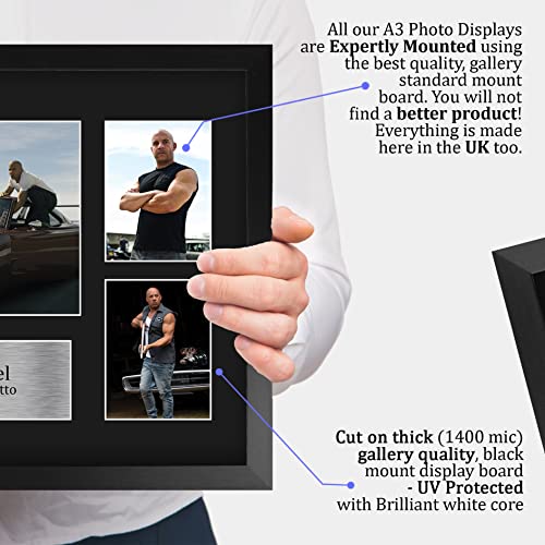 HWC Trading FR A3 Vin Diesel Fast and Furious Dominic Toretto Geschenke Gedruckt, Signiert Autogramm Bild Display Für Film-Erinnerungsstücke-Fans - A3 Eingerahmt