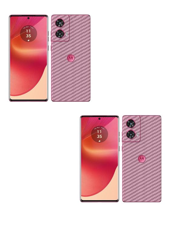 Image of (Pack of 2) Compatible with Skin Sticker /Vinyl wrap /Protective Film Mobile Back Skin Carbon Fiber 3D Transparent by Candeal Mizhan(Only Back) (Moto, Motorola Edge 50 Fusion 5G)