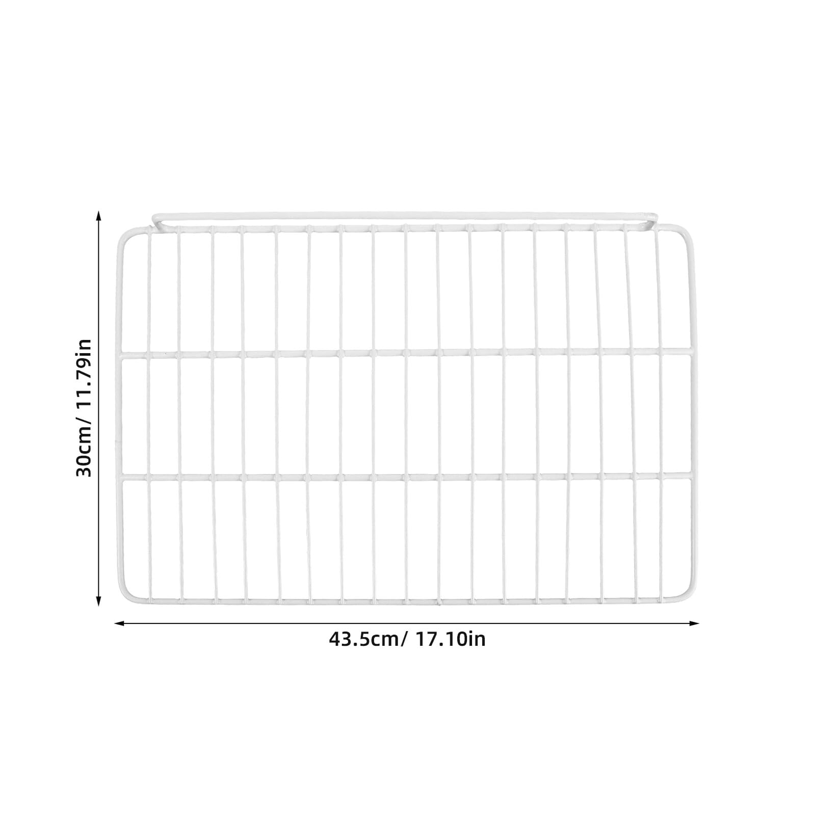 Ripiano Frigorifero in Acciaio Inox 43, 5x30 Cm Guardia Laterale | Pannello a Griglia, Divisore Removibile per Cibi, Installazione Semplice e Misura Precisa per Uso Dormitorio
