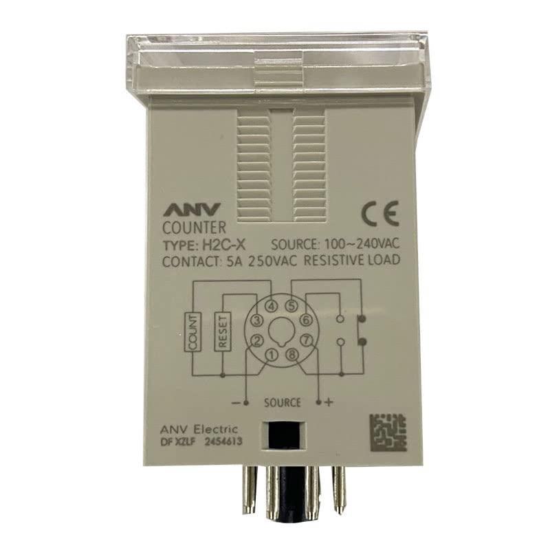 1PCS Counter H2C-X 100-240VAC 5A 250V 48 * 48 Panel Reset Function