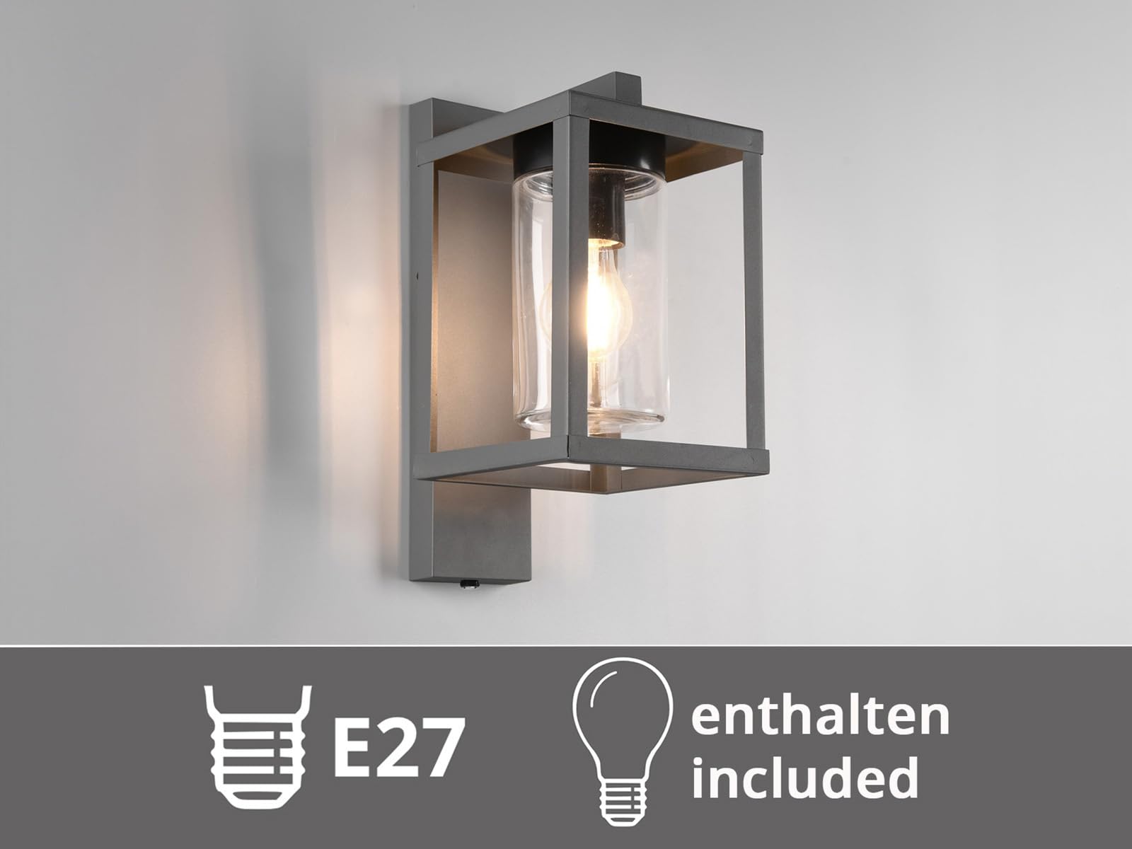 Trio oświetlenie nowoczesne LED zewnętrzne latarnia ścienna z aluminium z czujnikiem zmierzchu, antracyt