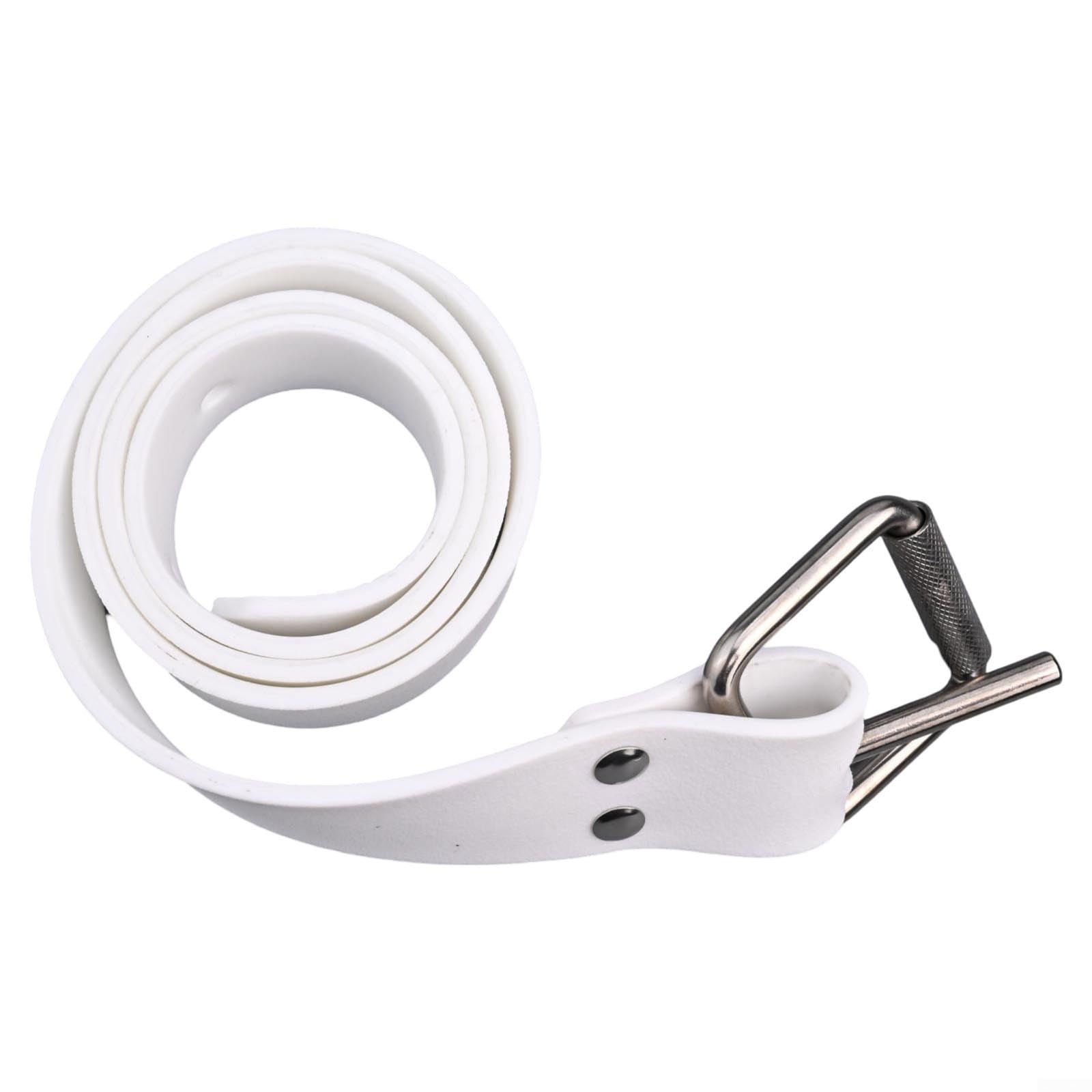 DAZZLEEX Ceinture de poids en silicone avec boucle à dégagement rapide en acier inoxydable réglable 8 trous pour la plongée sous-marine Noir (blanc)