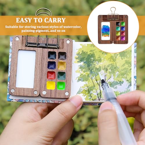 Ensemble aquarelle voyage 8 couleurs avec petit plateau de peinture et godets vides - 4