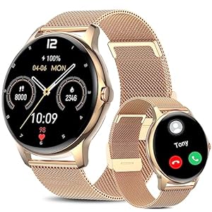 Smart Watches for Women (Answer/Make Calls), 1.3″ Touch Screen Fitness Tracker with Blood Oxygen/Heart Rate/Sleep Monitor, 100 Sport Modes, IP68 Waterproof Smartwatch for Android iPhone