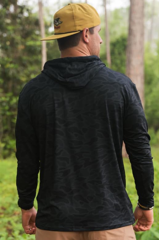 Burlebo Men`s Black Camo Performance Hoodie Black L2