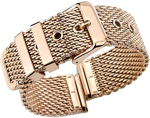 Bracelet acier inoxydable 22mm de qualité premium en maille dorée