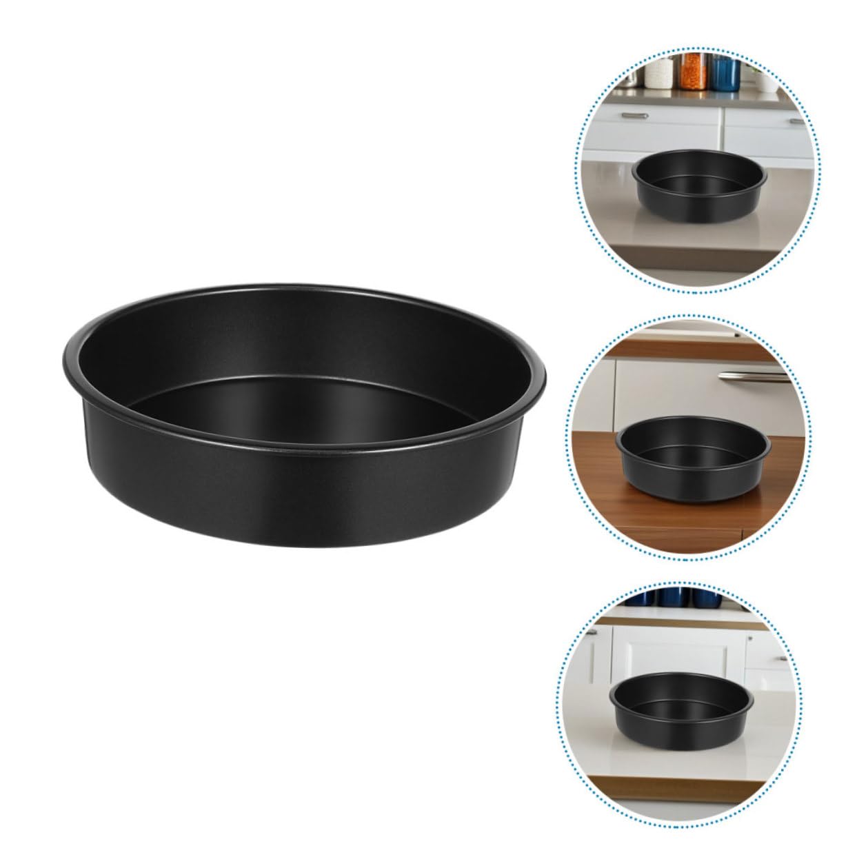 Moules à Gâteau Ronds en Acier au Carbone Ensemble de 3 Antiadhésifs Cuisson au Four Résistant aux Taches la Corrosion, Pâtisserie Maison