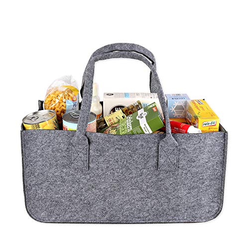 Schramm®1 oder 2 Stück Filztasche Tasche aus Filz in dunkelgrau 50x25x25 cm Kaminholztasche Holzkorb Einkaufstasche Filzkorb Zeitungskorb Shopper Taschen Filztaschen 1 oder 2 Stück, Anzahl:1