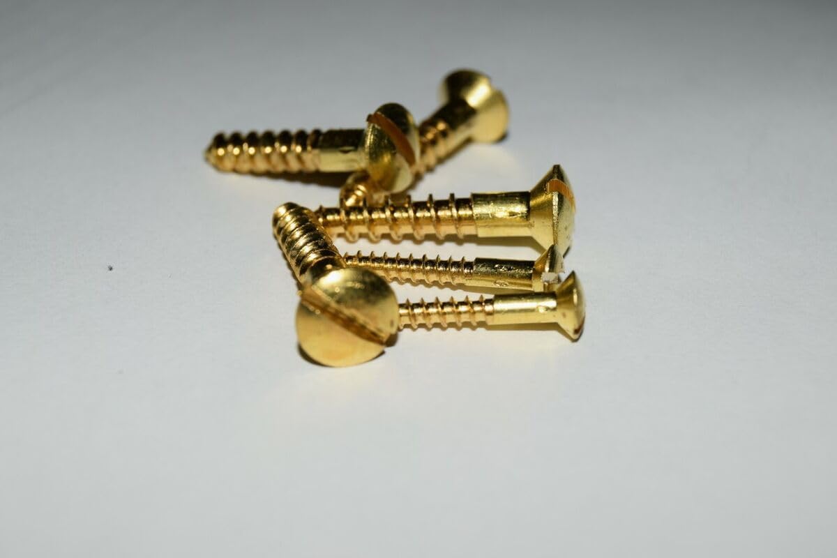 3.5x25 (6x1) brass raised slotted head screw (Pack of 20, 50, 100) (20), Gold, 3.5mm x 25mm - Image 2