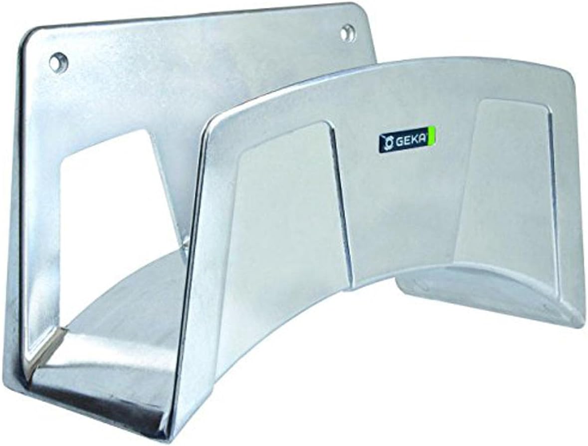Geka Wall-Mounted Hose Support of Metal, Silver,24.4 x 15.9 x 14.5 cm