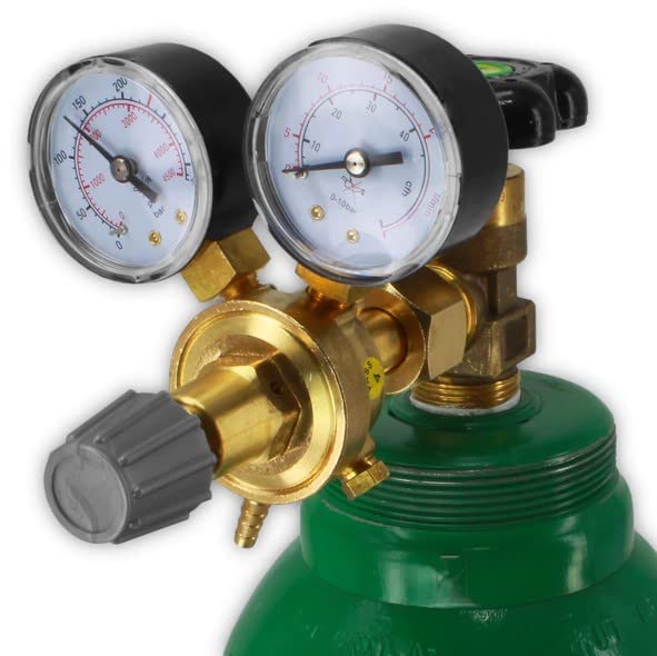 Bombola gas argon CO2 piena 8L 1,5m3 con regolatore Exakt Vogelmann, Bombola del gas per saldatura, Regolatore di saldatura a gas
