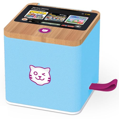 tigermedia tigerbox Touch Plus Miami Sky hellblau | Streaming-Hörbox für Kinder | Stereo-Klang | Farb-Touchdisplay | Hörspielbox mit Nachtlicht | Bluetooth-Kopfhöreranschluss | extra starker Akku