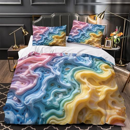 Housse de couette Tourbillons Abstraits lit simple 140x200cm imprimée - 2