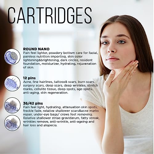 Snadi - 12-Pin Nadelkartusche für Dermapen A1 und A6 | 10er Pack | Nur kompatibel mit Dr. Pen | Chirurgische Stahlnadel | Zur Haar- und Hautwiederherstellung, Verbesserung von Narben und Flecken