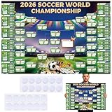 2026 World Soccer Schedule Poster with Self Adhesive Velcro Dots, Extra Large 40×26 inches Soccer World Championship Wall Chart for Soccer Fans, Must-Have for Home, Office, Bar, Party Decorations