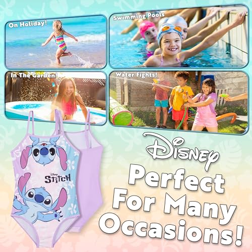 Disney Stitch Girls One Piece Swimsuit, Stretchy Swimwear for Beach and Pool4