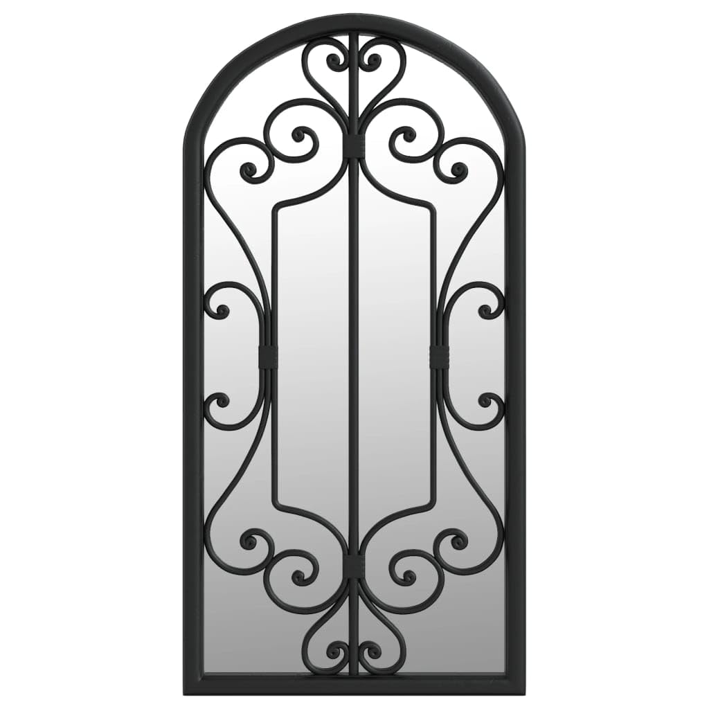 KGHFDVB Indoor Wall Mirror 70x30 cm Black Iron with Rust Effect for Dark Corner Light Reflection