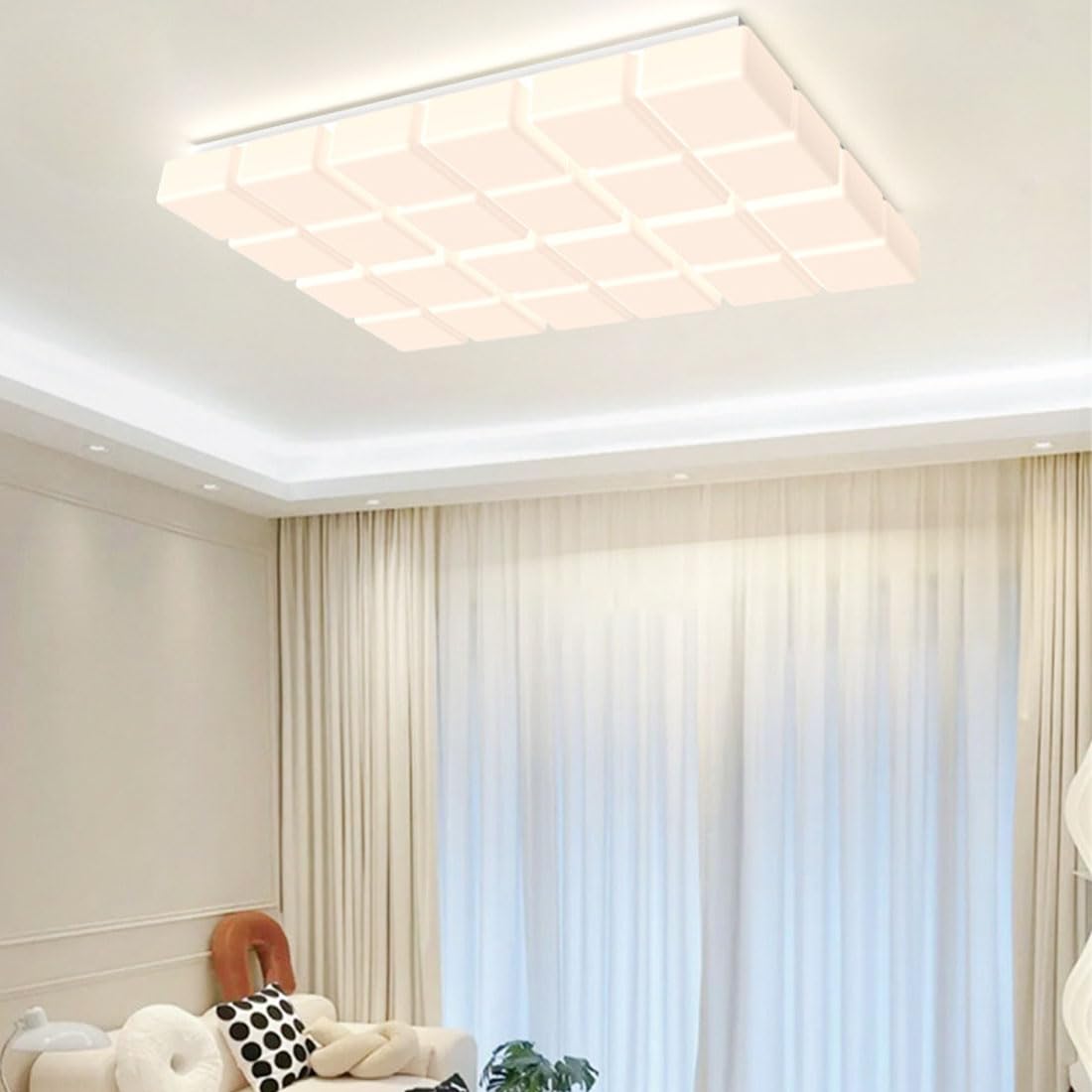 Luces de techo cuadradas modernas, luces LED simples de espectro completo, luces de sala de estar, luces del hogar, luces de estudio, luces de dormitorio, B1/B2