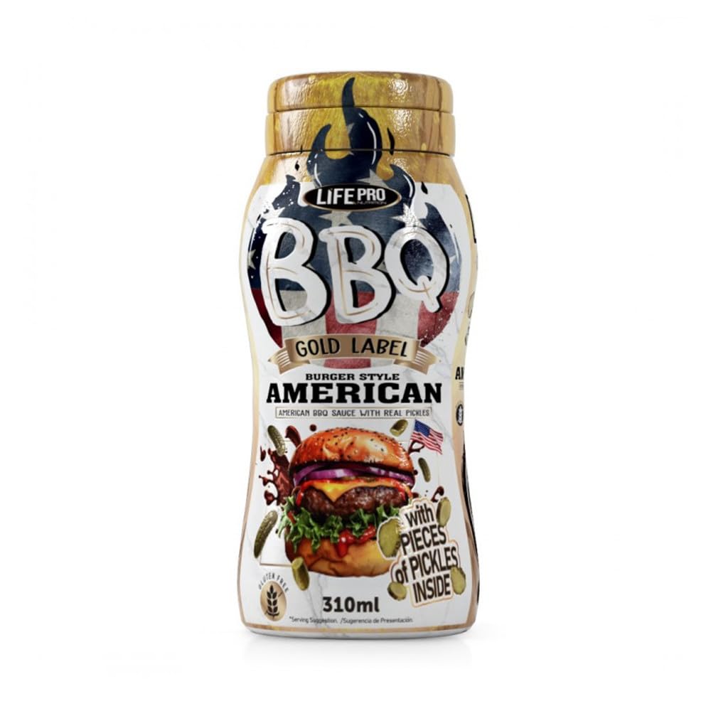 Sauzero Zero Bbq American Burger With Pickles 310ml | Salsa para Aderezo de Carnes y Verduras | Sabor Americano con un Toque de Pepinillos | Todo el Sabor sin Tener que Contar Calorias