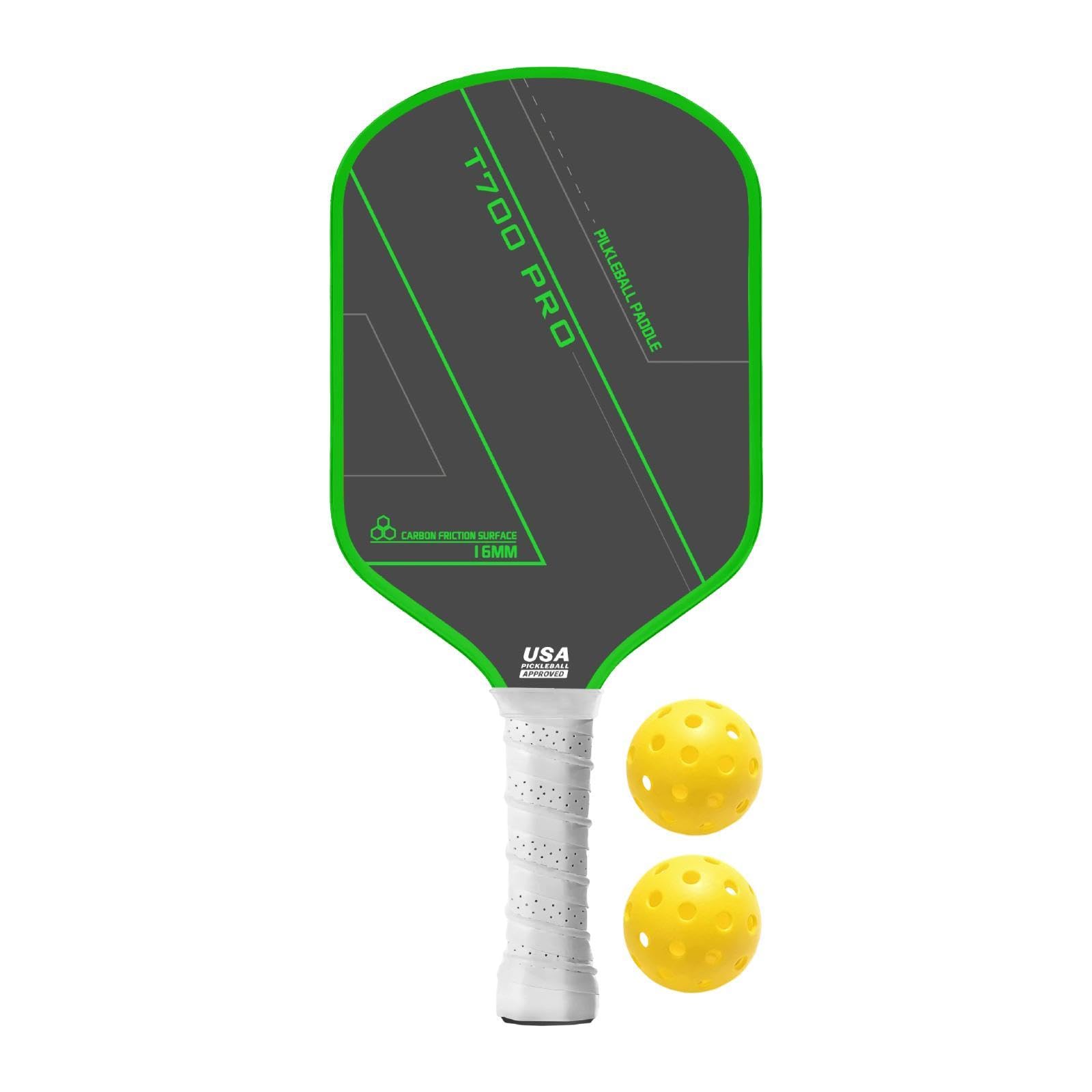 CALANDIS™ Carbon Fiber Pickleball Paddle Professional Grade Portable PP Honeycomb Core Green Edge | Sporting Goods | Tennis & Racquet Sports | Tennis | Racquets-image-35