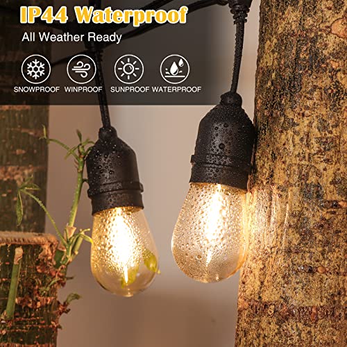 30Ft Outdoor String Lights, 2700K Outdoor Lights For Patio Lights With S14 Shatterproof Led Bulb, Waterproof Connectable Hanging String Lights For Bistro Garden Porch Party Wedding, E26 Socket Base #TOP2