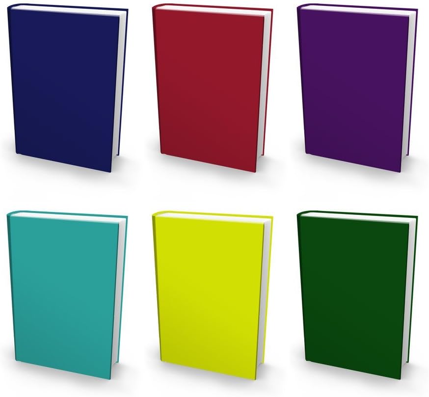 Book Sox Stretchable Book Cover: Jumbo 6 Print Value Pack. Fits Most Hardcover Textbooks up to 9 x 11. Adhesive-Free, Nylon Fabric School Book Protector Easy to Put On Jacket wash Re-use (Ultra Solid)