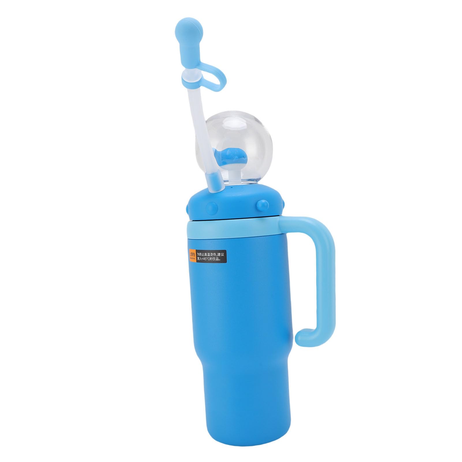 Ausla Walbrunnen-Wasserflasche, Isolierte Edelstahl-Wasserflasche 710 Ml mit Griff und Strohhalm, Reisebecher mit Breiter Öffnung für Reisen Im Freien, Schule, Büro (BLUE)