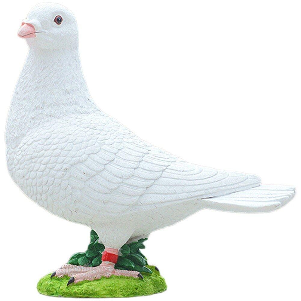 Resin White Doves Ornament Artificial Bird Animal Statue Desktop Decoration Artificial Pigeon Sculpture Garden Home Decoration
