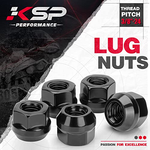 Image of KSP 3 /8 inch-24 Open Lug Nuts for ATV UTV Studs, 17mm Hex Small Open Ended Bulge Nuts fit Polaris RZR Sportsman Xplorer, 16pcs Skinny Aftermarket Wheel Lug Nuts Replacement for Factory Nuts