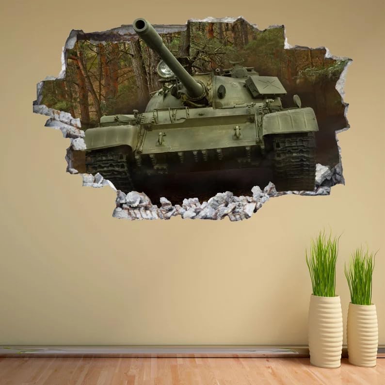 Army Battle War Tank Military Wall Sticker Mural Decal Print Art Kids Bedroom Decor BT21 Extra Large : 130cm x 85cm (51 inches x 33 inches)