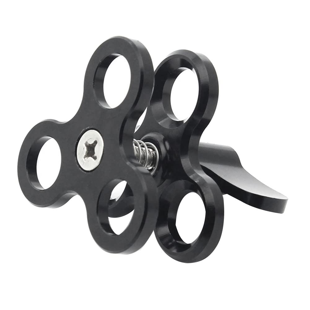 Pince à boule 3 trous pour lampe de plongée - Support pour lampe de poche - Noir