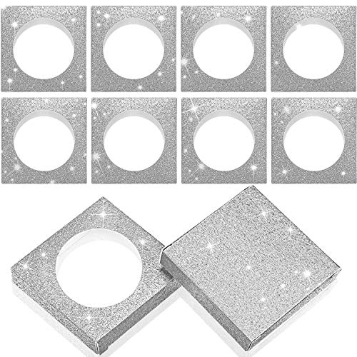 50 Pieces Eyelash Packaging Case Lash Packaging Box Case Glitter False Eyelashes Packaging Box Empty Eyelashes Box Paper Eyelash Box Eyelashes Container Box Case for False Eyelash Care (Silver)