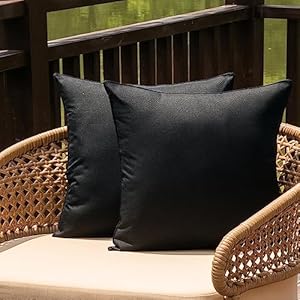 Ninialloutdoorwaterproofthrowpillowcoverssetof2decorativefarmhousegardenpillowcasesolidcushioncasesforpatiotentcouch18x18inchblack Urban Country Home Decor Nini all outdoor waterproof throw pillow covers set of 2 decorative farmhouse garden pillowcase solid cushion cases for patio tent couch 18×18 inch black urban country home decor