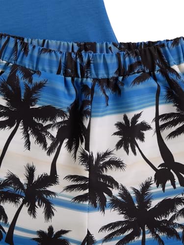 Image of Floerns Boys Boho Sleeveless Tank Top Tropical Print Shorts Set 2 Piece Outfit