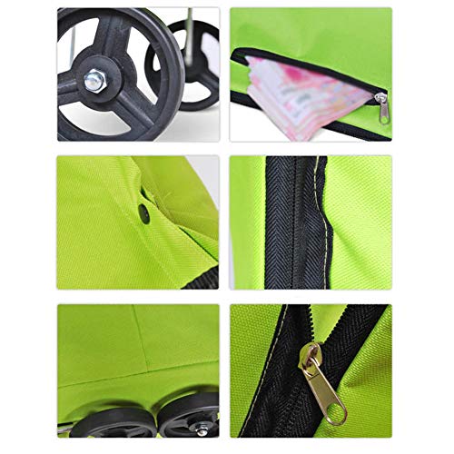 UxradG Tragbarer Einkaufstrolley, zusammenklappbare Einkaufstaschen mit verstellbarer Grifflänge, tragbare… – Bild 5