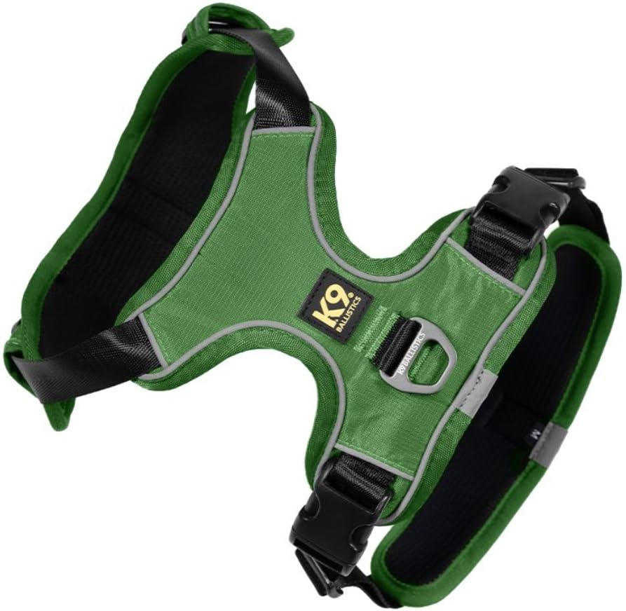 K9 Ballistics Everyday Dog Harness - Adjustable, No-Choke, No-Pull, Reflective Piping - Fits Large/XL Dogs - Forest Green
