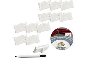 Evelots 12 Piece Premium Reusable Porcelain Food Name Tags for Parties and...