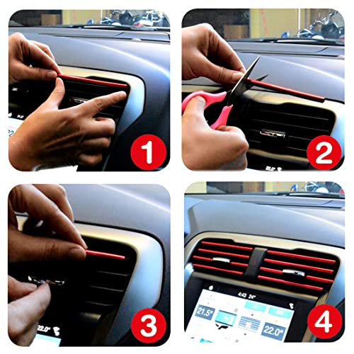 Elane 70Pcs Car Vent Outlet Trim,Car Vent Accessories Car Air Conditioner Outlet Trim For All Straight Air Outlet Grille Models(Multicolor) #TOP5