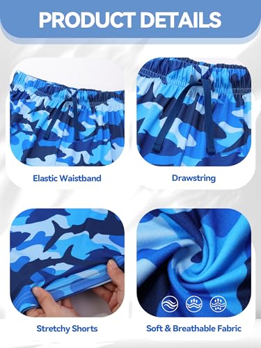 Image of Cooraby 2 Pack Boys Pajamas Shorts with Drawstring Pockets Teens Pull-on Pajamas Shorts Sport Casual Shorts for Youth