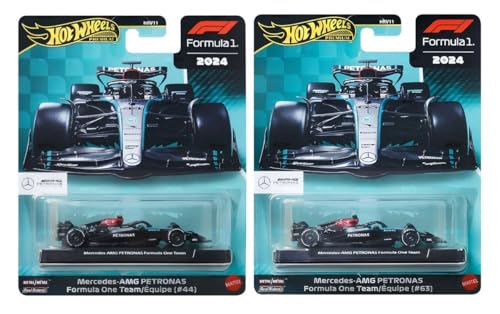 Hot Wheels Premium Formula 1 Mercedes-AMG Petronas 2 autos miniatura 1