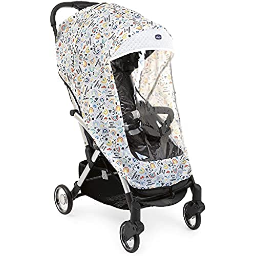 Chicco 05079721930000 - Chicco - Funda protectora universal para sillas de paseo de bebés y niños (tranparente y transpirable, para todos los carritos y cochecitos, diseño arcoiris), unisex
