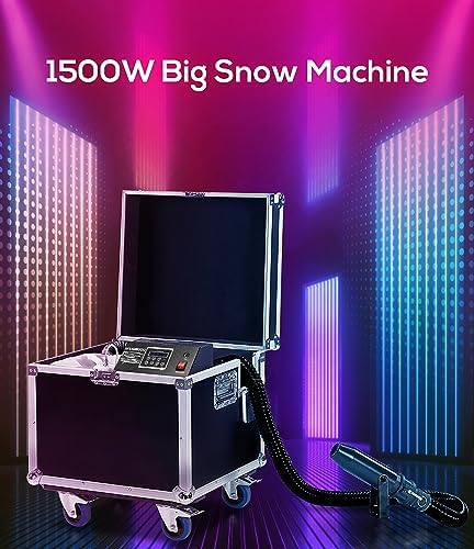 Máquina de nieve de alta potencia de 1500 vatios Máquina de nieve silenciosa sobre ruedas Producción de escenario de 20 litros Máquina de nieve silenciosa de escenario a gran escala Máquina de nieve