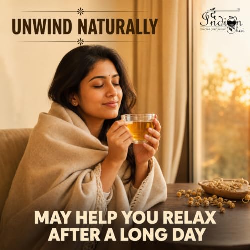 Image of The Indian Chai - Organic Chamomile Tea 250g | Bulk Pack | Promotes Relaxation & Supports Rest | Soothes Mind & Calming | Caffeine-Free, Whole Flower Buds | Herbal Infusion