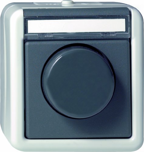 Preisvergleich Produktbild Gira 030130 Dimmer DruckWechsel Glühlampe 60 Wassergeschützt Aufputz 450 W, grau