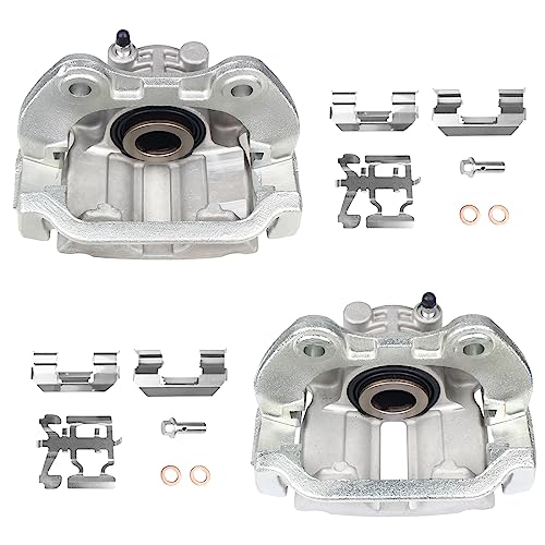 Image of Autoround 18B4726 18B4727 Rear Disc Brake Caliper Assembly with Bracket fit for Chevy Tahoe /Silverado 1500, GMC Yukon /Sierra 1500, Cadillac Escalade /Deville, Both Driver Passenger Side | Fits GMC Yukon /Sierra /Cadillac Escalade /Deville; Both Driver Passenger Side