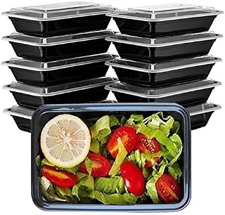 OITUGG 1 Compartment Meal Prep Container - 10 pack Meal Prep Boxes - Food Prep Containers with Lids - BPA Free Reusable Meal Prep Containers - Microwavable Freezer-able Dishwash safe (34 oz)