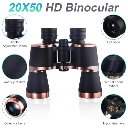 Binoculares profesionales 20x50 para adultos miniatura 2