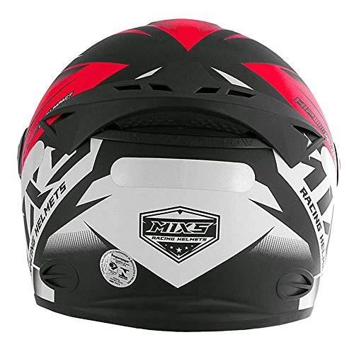 Capacete Moto MX2 Storm Preto com vermelho Brilhante 58